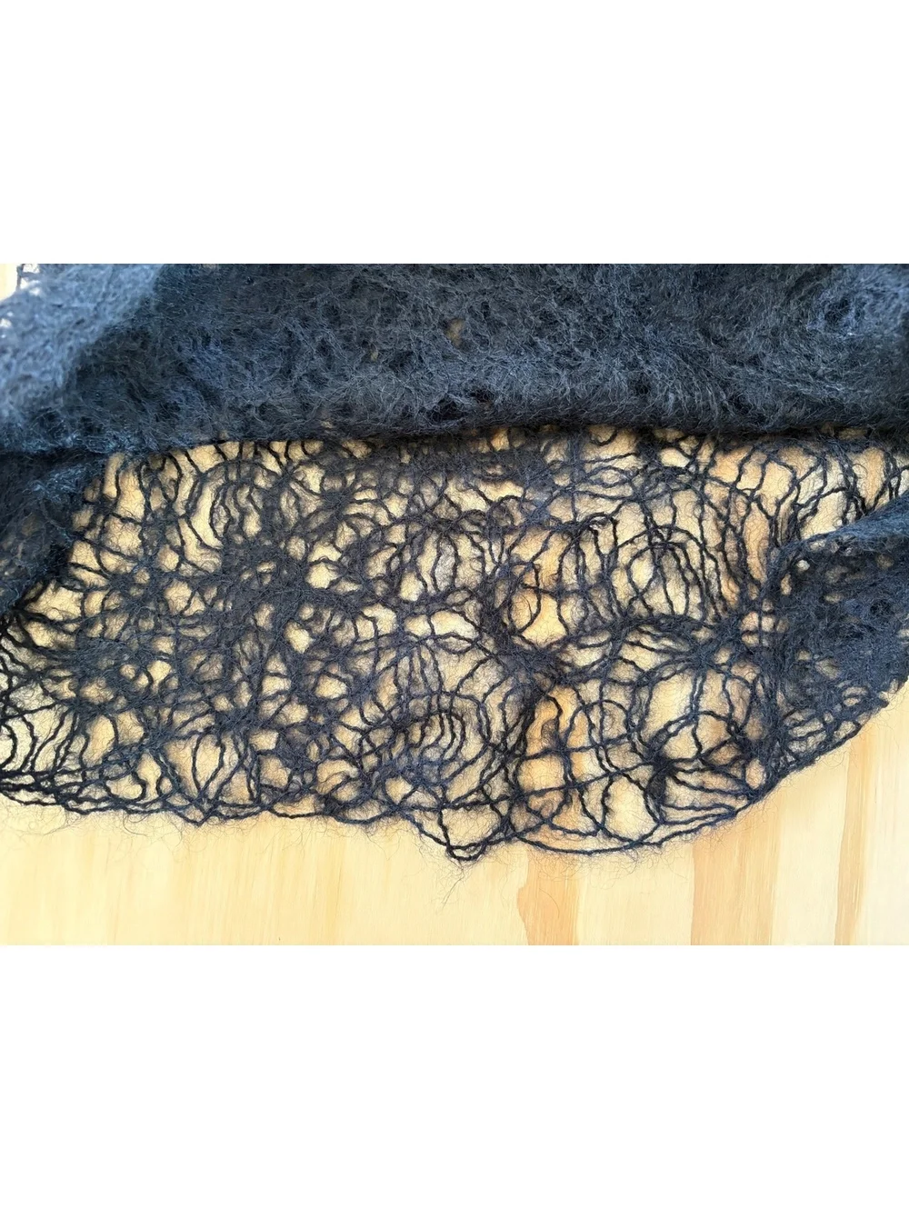 COS Black Open Knit Fuzzy Midi Skirt Size Large - Picture 6 of 6